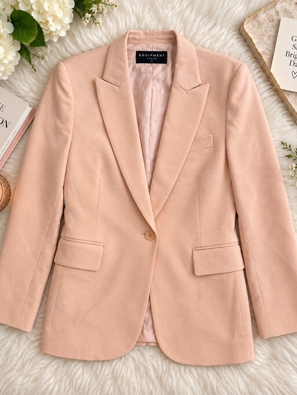 Equipment Femme Blazer Peach Size 8 Tailored